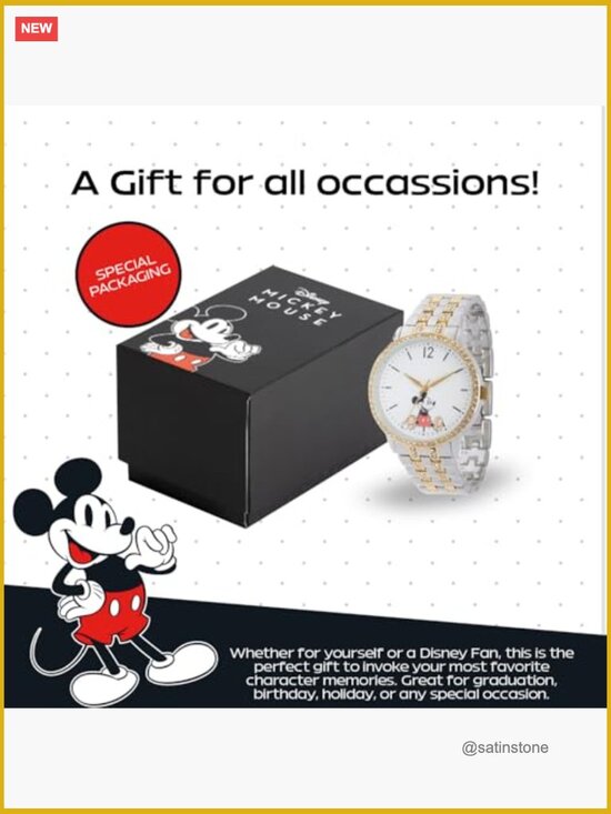 Mickey Mouse Wrist Watch - Japanese Quartz Movement, Metal Band, Official main image 6